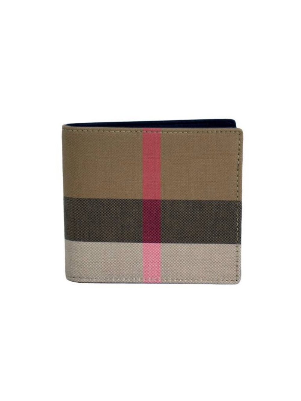 Burberry Super Exploded Check Bifold Wallet Taupe Brown IP Check 8084562